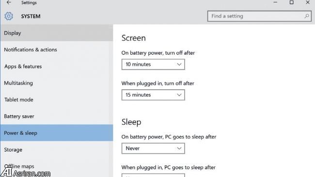 افزایش عمر باتری در دستگاه های مجهز به ویندوز 10