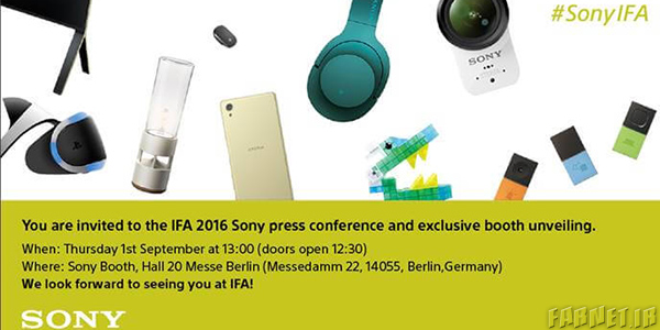 سونی برای مراسم IFA 2016 دعوتنامه فرستاد